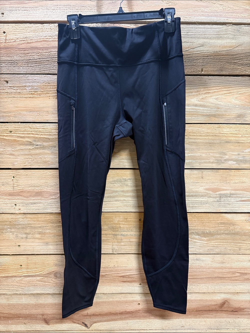Athleta Black Ranier Tights Leggings with Zipper Side Pockets Women’s Medium